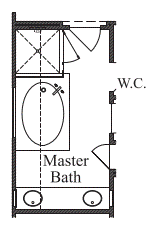 Mud Set Shower with Drop-In Tub at Master Bath