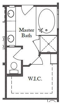 Mud Set Shower with Drop-In Tub at Master Bath