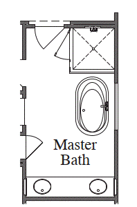 Mud Set Shower with Stand-Alone Tub at Master Bath