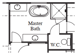 Mud Set Shower with Stand-Alone Tub at Master Bath