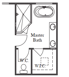 Mud Set Shower with Stand-Alone Tub at Master Bath