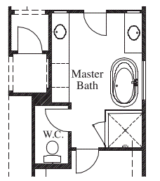 Mud Set Shower with Stand-Alone Tub at Master Bath
