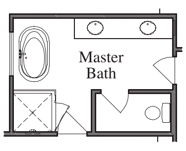 Mud Set Shower with Stand-Alone Tub at Master Bath