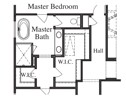 Mud Set Shower with Stand-Alone Tub with Master Retreat at Bedroom 2