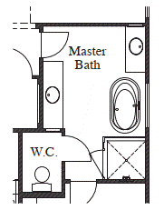 Mud Set Shower with Stand-Alone Tub