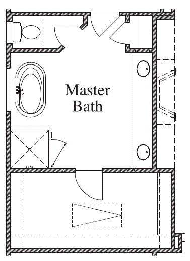 Mud Set Shower with Stand-Alone Tub at Master Bath