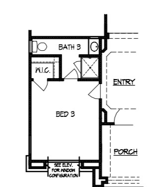 Flip layout for Bedroom 3 and Bath 3