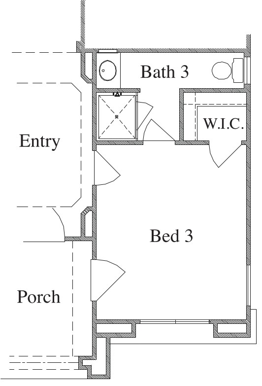 Exterior Door at Front Porch - Only with Bedroom 3 Layout Flip