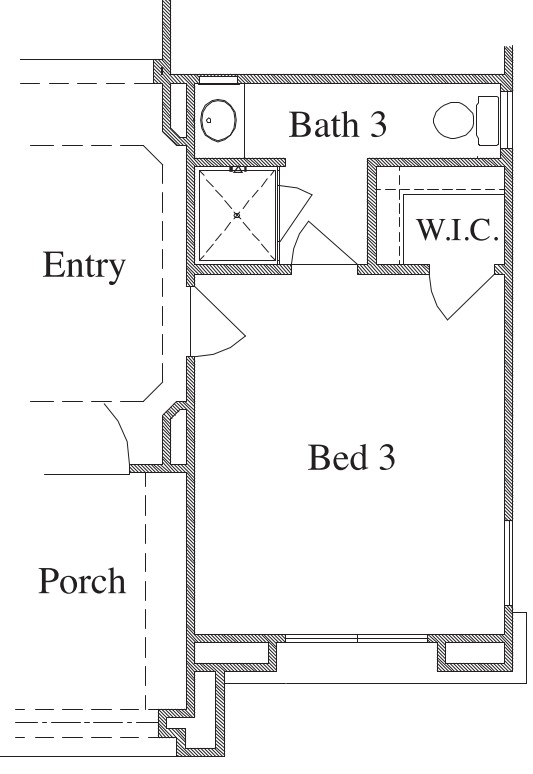 Flip Bedroom 3 and Bath 3 Layout