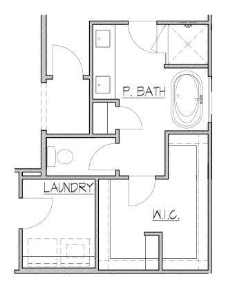 Freestanding Tub & Mudset Shower at Primary Bath