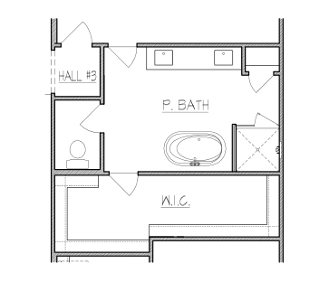 Freestanding Tub & Mudset Shower at Primary Bath