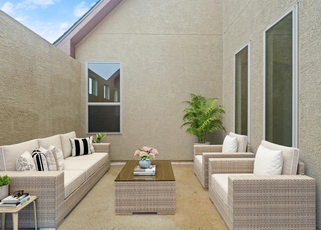 staged courtyard 