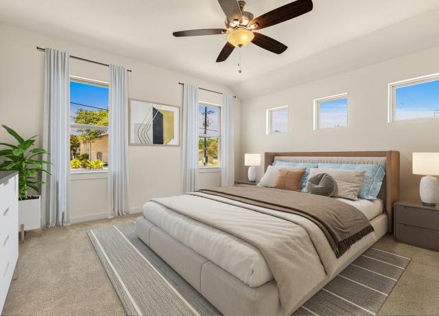 Virtually Staged Primary Bedroom 