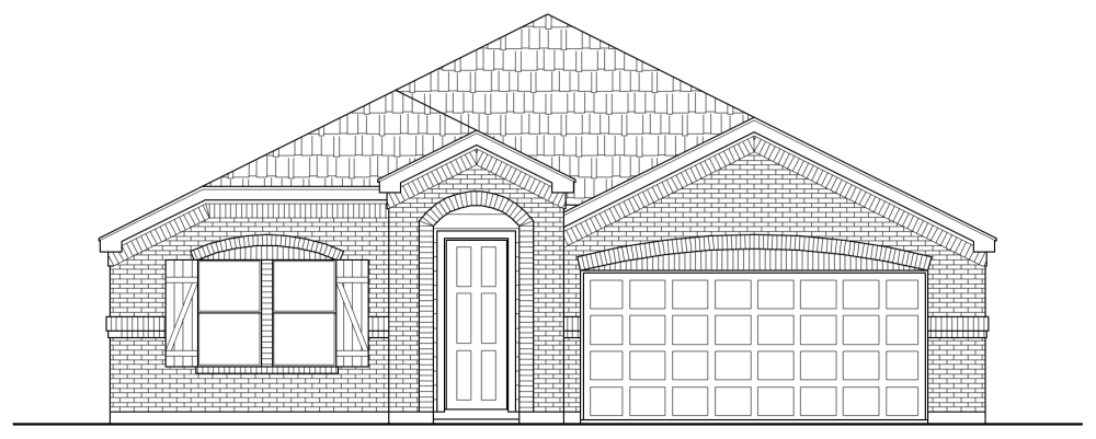 1827 C - Traditional Brick Elevation